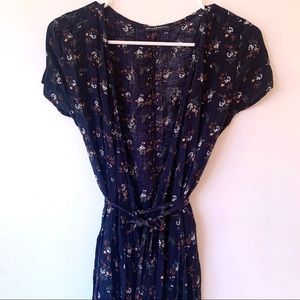 brandy melville robbie wrap mini dress | rare blue / orange floral
